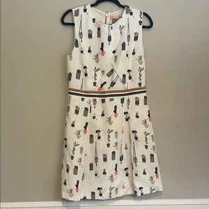 Ted Baker Cream Dress with Cactus Print